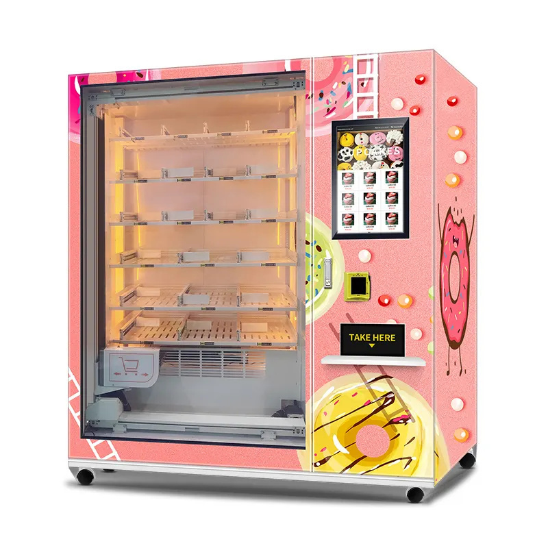 Xy Axis Lift System Refrigerator Cupcake Vending Machine Salad Fresh Food Vending Machine With 21.5Inch Touch Screen