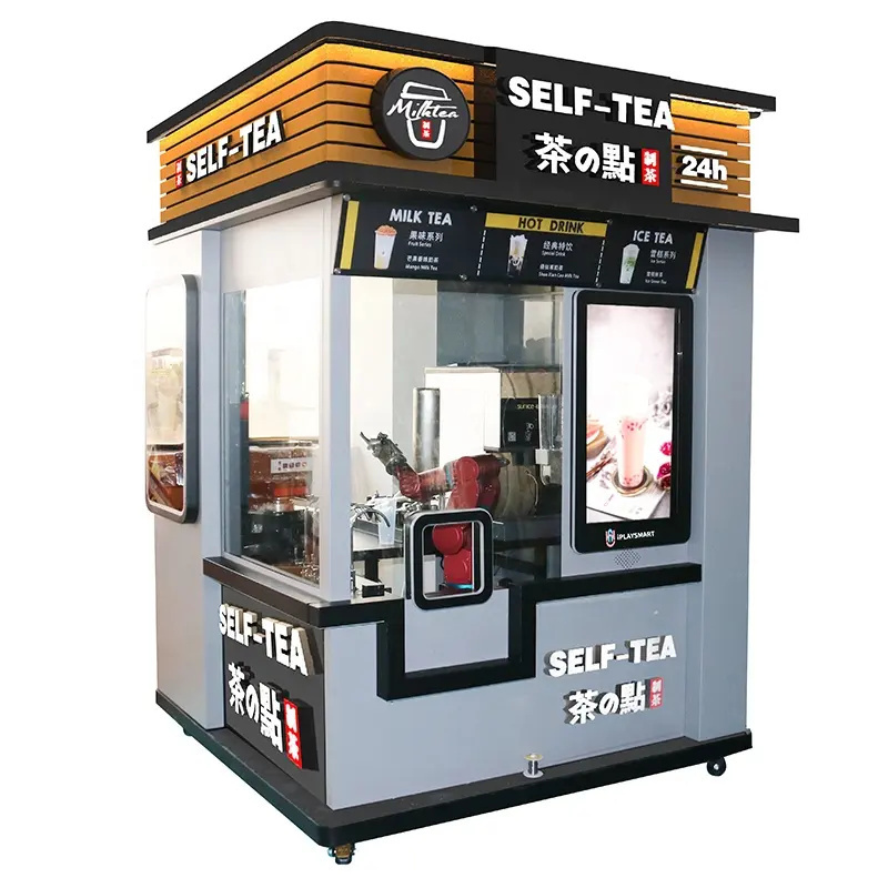 Smart Commercial Fully Automatic Coffee Milk Tea Vending Machine Hot And Cold Drink Cup Robot Vending Machine