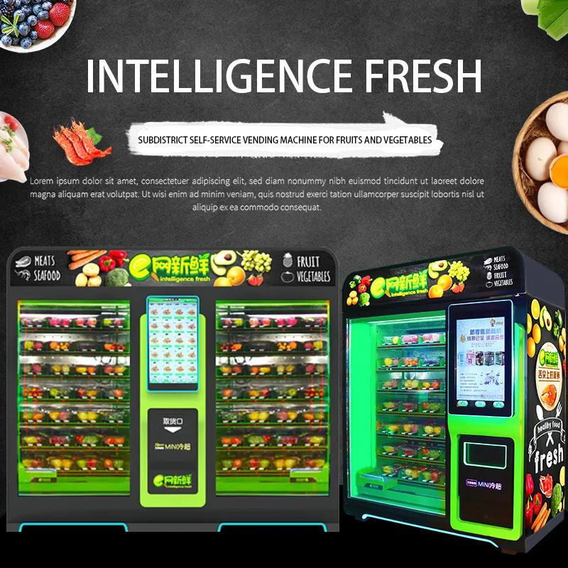 2023 Vegetable Fresh Fruit Egg Elevator Vending Machine 32 Inch Touch Screen Vending Machine For Malls And Supermarkets