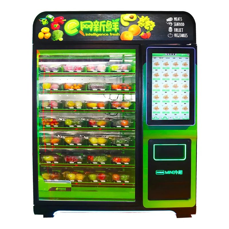 2023 Vegetable Fresh Fruit Egg Elevator Vending Machine 32 Inch Touch Screen Vending Machine For Malls And Supermarkets