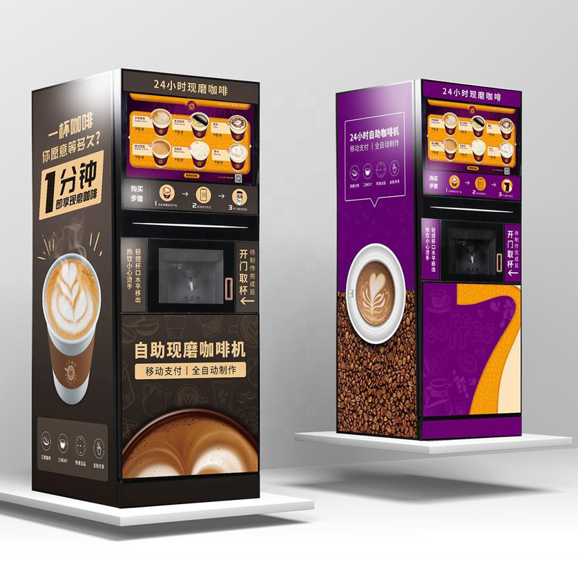 Custom Packaging Fresh Ground Coffee vending Machine With Cloud Intelligent Management System