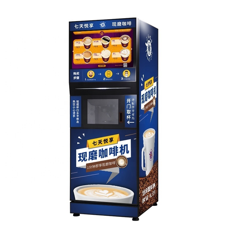 Dosing Fresh Ground Fresh Coffee vending Machine With Cloud Intelligent Management System Outdoor Coin Operated