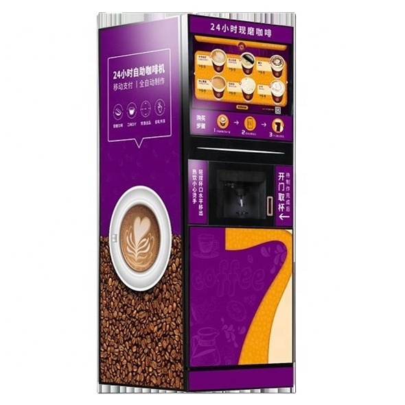 Coffee Makers Machine Automatic Fully Automatic For Subway Coin Bill Card Operated