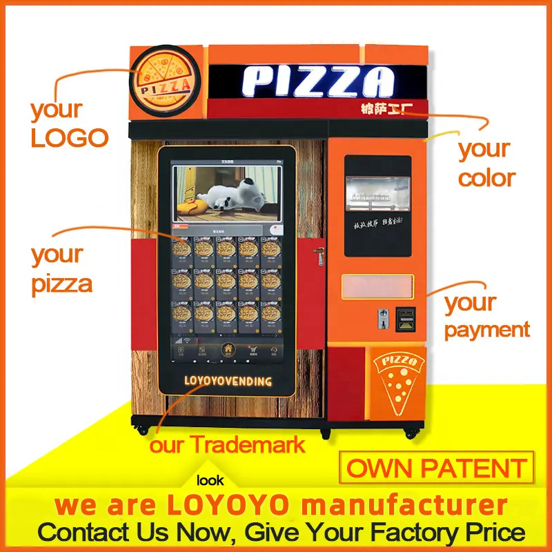 Hot Food Fully Automatic Smart Touch Screen Pizza Vending Machine 24 Hours Food Vending Machine For Sale