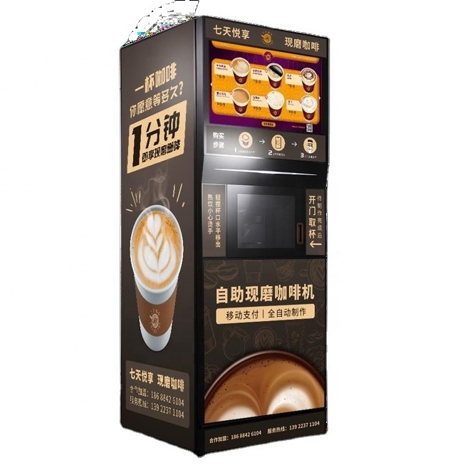 Dosing Fresh Ground Fresh Coffee vending Machine With Cloud Intelligent Management System Outdoor Coin Operated