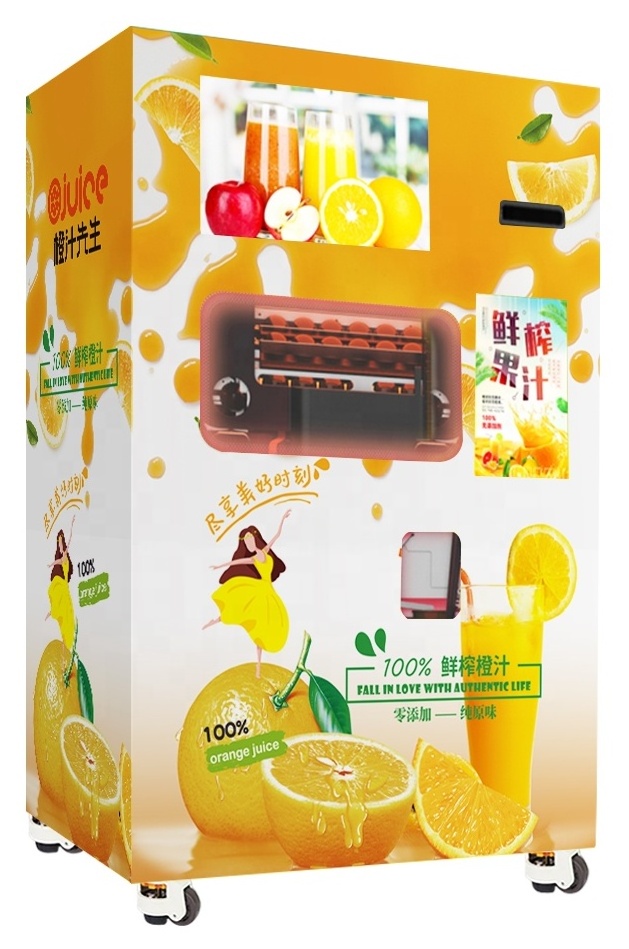 Unmanned Orange Juice Vending Machine Commercial Outdoor With Cash Coin Acceptor Credit Card