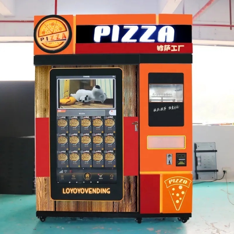 Hot Food Fully Automatic Smart Touch Screen Pizza Vending Machine 24 Hours Food Vending Machine For Sale