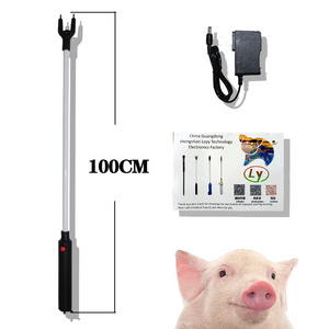 Pig Farming 100cm Equipment Waterproof Electric Pig Cow Cattle Drive Stick Prod Livestock Long Prod With Lighting Hog Pig Handle