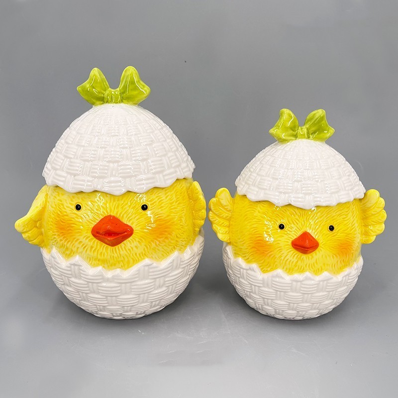 Ceramic Canister Rubber Seals For Ceramic Canisters Yellow Egg Canister With Cute Chick On The Top For Home Storage