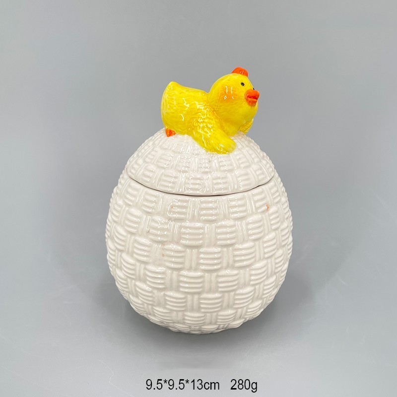 Ceramic Canister Rubber Seals For Ceramic Canisters Yellow Egg Canister With Cute Chick On The Top For Home Storage