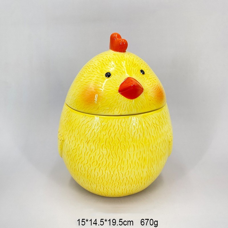 Ceramic Canister Rubber Seals For Ceramic Canisters Yellow Egg Canister With Cute Chick On The Top For Home Storage