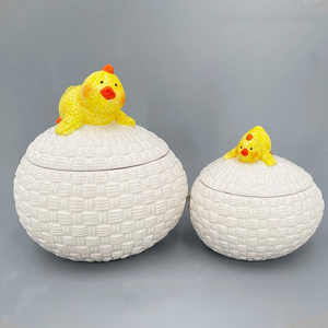 Ceramic Canister Rubber Seals For Ceramic Canisters Yellow Egg Canister With Cute Chick On The Top For Home Storage