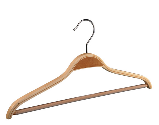 Exported to Europe and America Hight Quality Laminated Hanger Wooden Cloth Hanger T-shirt/Skirt Hanger Anti-slip