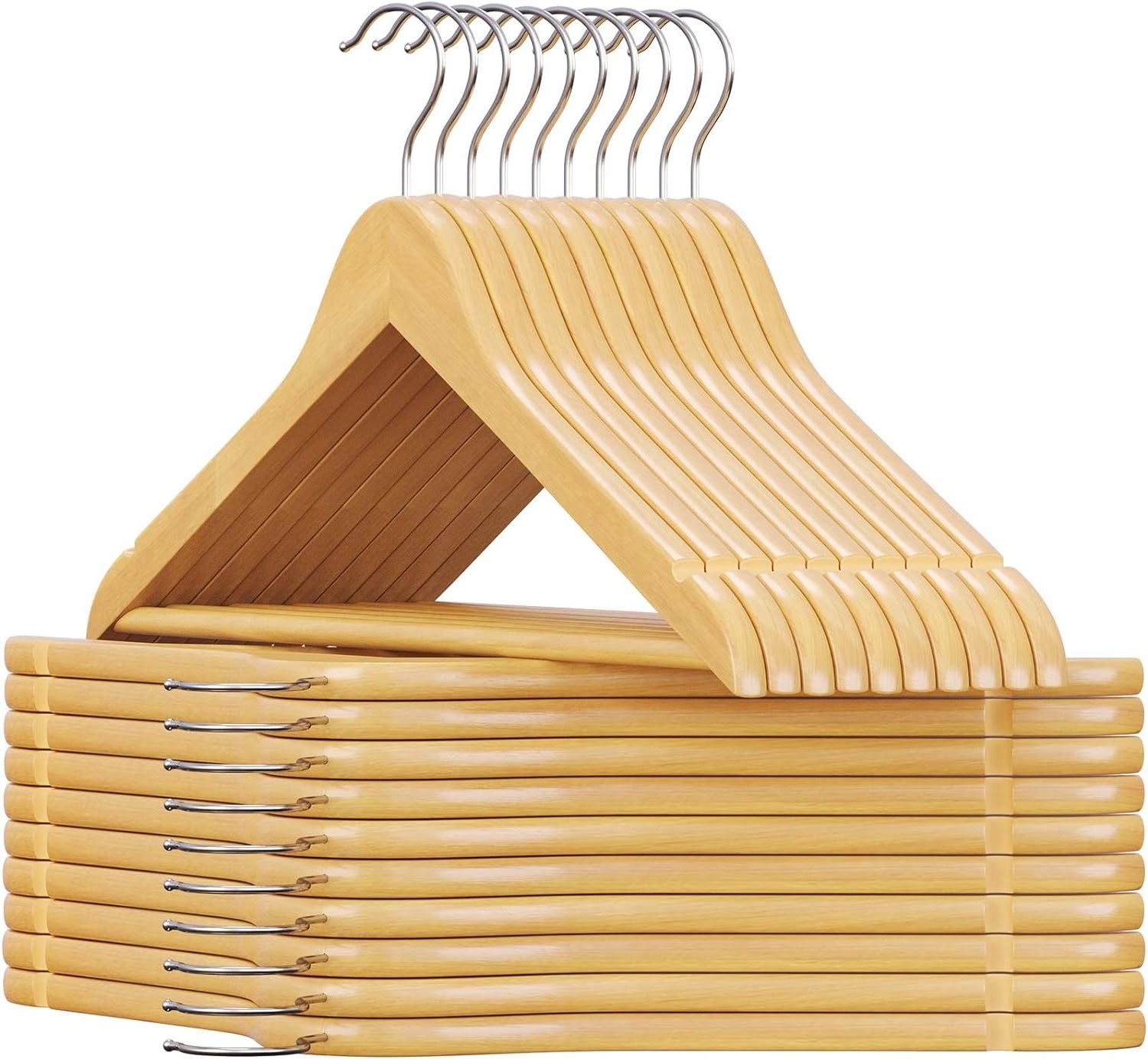 Wholesale Customized Wooden Hangers for Home Wardrobe Use Apparel OEM/ODM Clothes Hanger Wooden Suit Coat Hangers