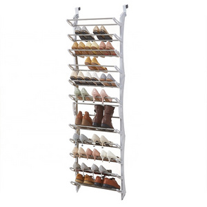 12 Tier Shelf Organiser Storage Stand Adjustable 36 Pair Over Door Hanging Shoe Rack