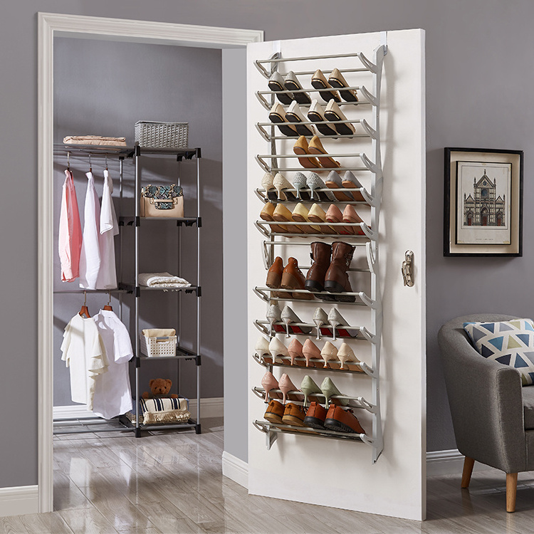 High Quality 12 Tier White Wall Mounted Hanging Freestanding Shoe Racks For Behind Door