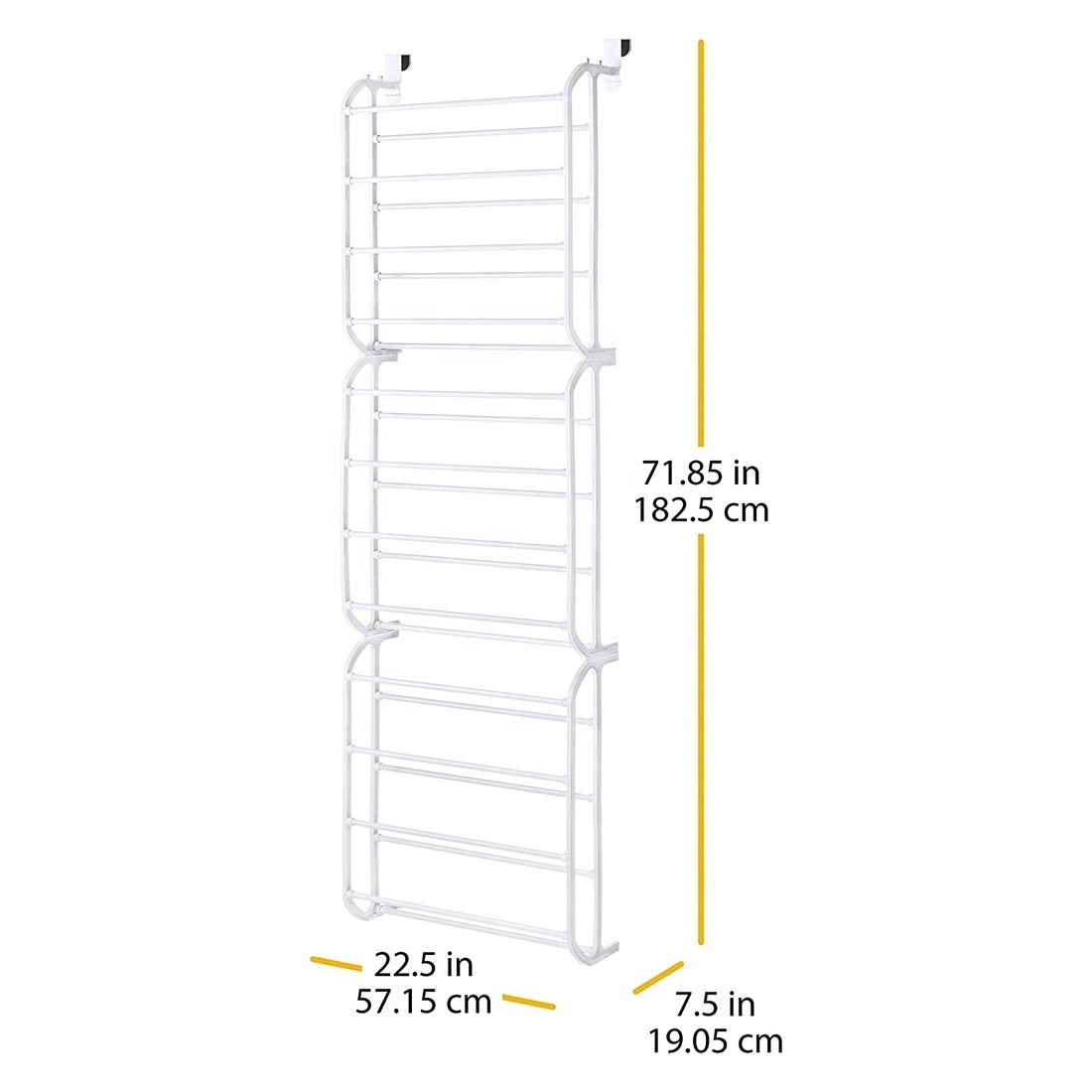 Hot Selling Manufacture High Quality 12 Tier White Wall Mounted Hanging Freestanding Shoe Racks Save Space For Behind Door