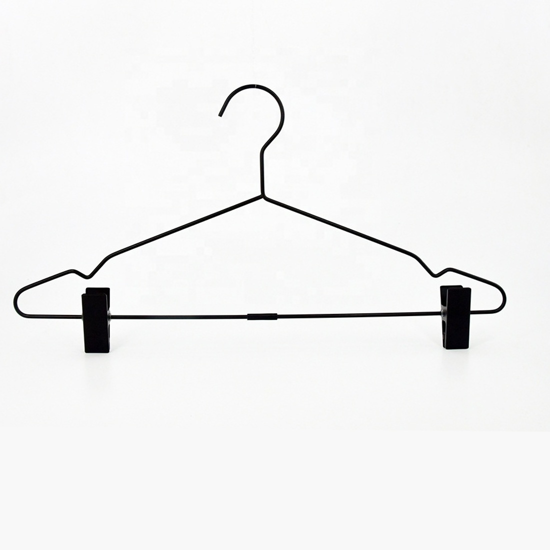 perchas wholesale custom coat metal clothes hangers black space saving skirt hanger metal with clips