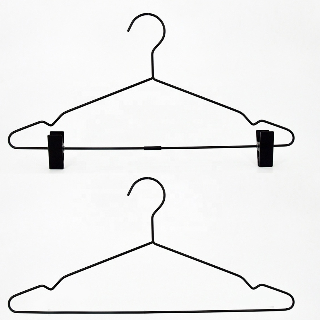 perchas wholesale custom coat metal clothes hangers black space saving skirt hanger metal with clips