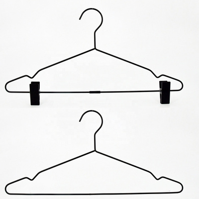 perchas wholesale custom coat metal clothes hangers black space saving skirt hanger metal with clips