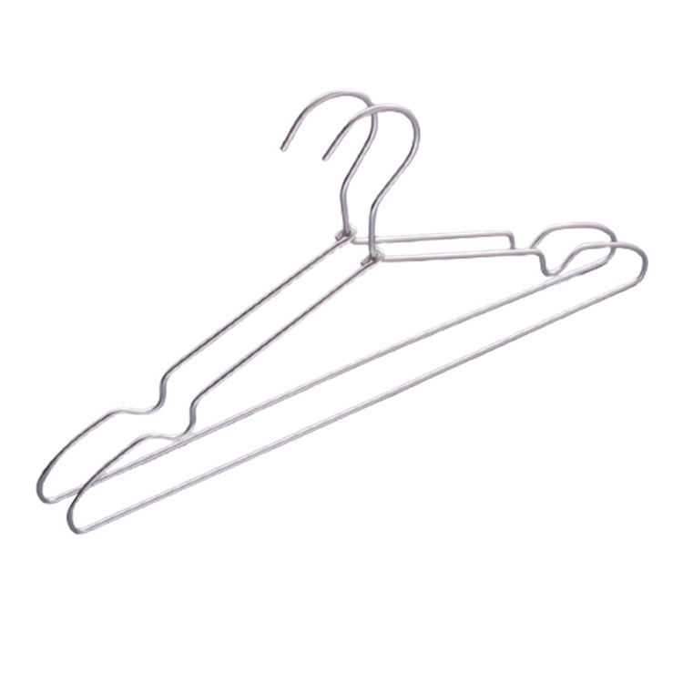 Supplier Wholesale Cheap Slim Silver Strong Aluminium Wire Clothes Metal Hanger