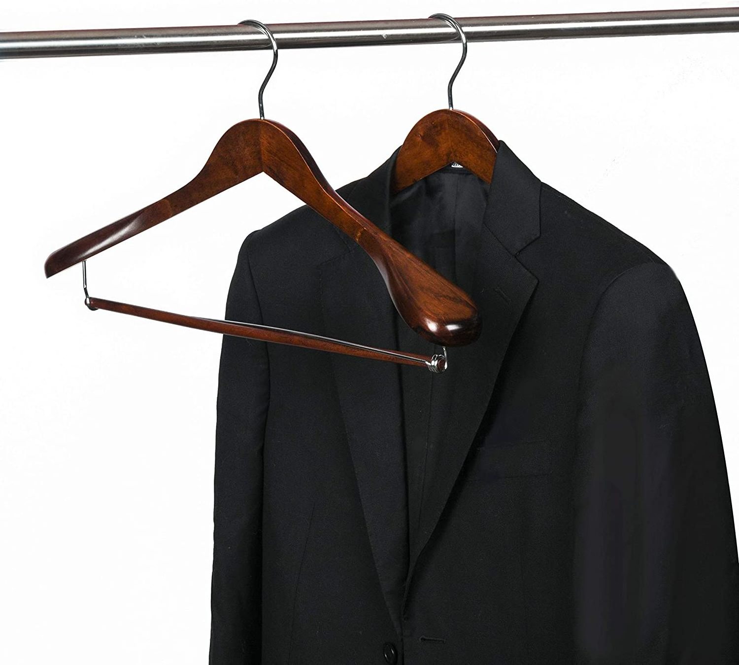 Clothes Luxury Hanger Non-Slip Heavy Duty Suit Coat Dress Jacket Hanger Heavy Clothes Wide Shoulder Wooden Hangers