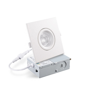 Square Flat Gimbal Downlight AC120V Dimmable with Junction box 7W 9W Recessed Ceiling Light COB ETL ES 3 3.5 4 Inch Fire Rated