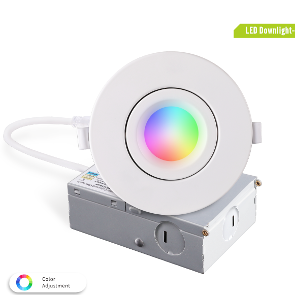 ETL ES 4inch WiFi Smart Light Led Downlight Ceiling Lamp Color RGB Wake-Up Compatible with Alexa and Google Assistant