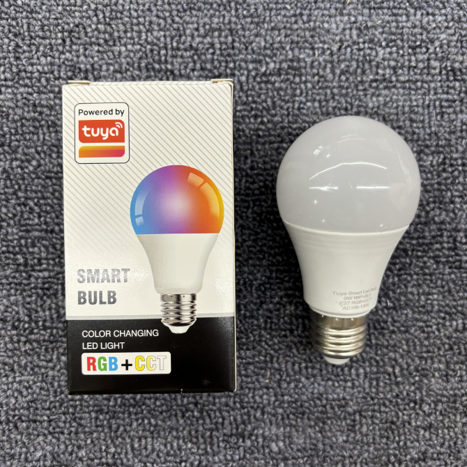 9W Tuya RGBCW Smart LED Bulb Work with Alexa Google Assistant E27 60W Equivalent 750 Lumen WiFi Bluetooth Smart Control