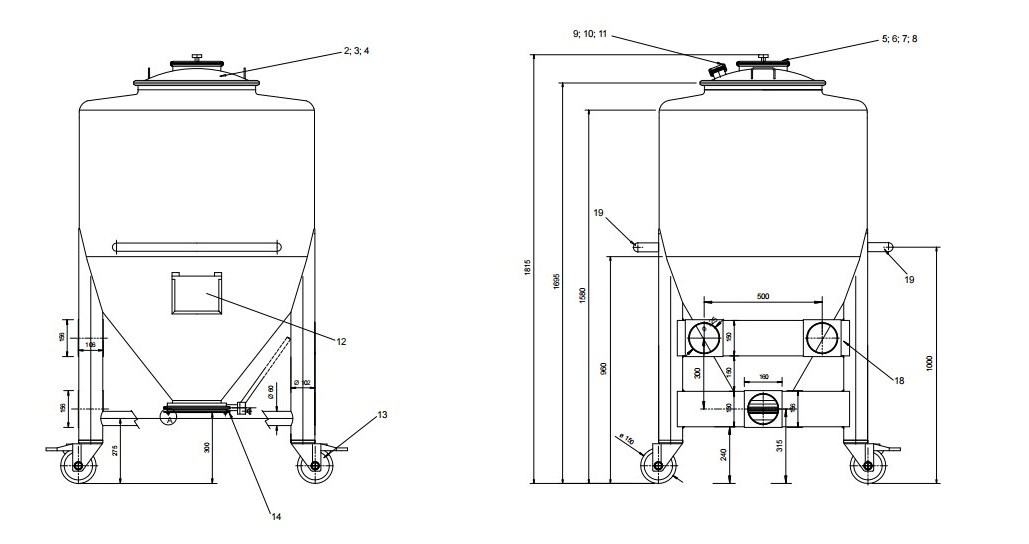 High quality stainless steel IBC Bin, IBC Transfer drum, IBC tank