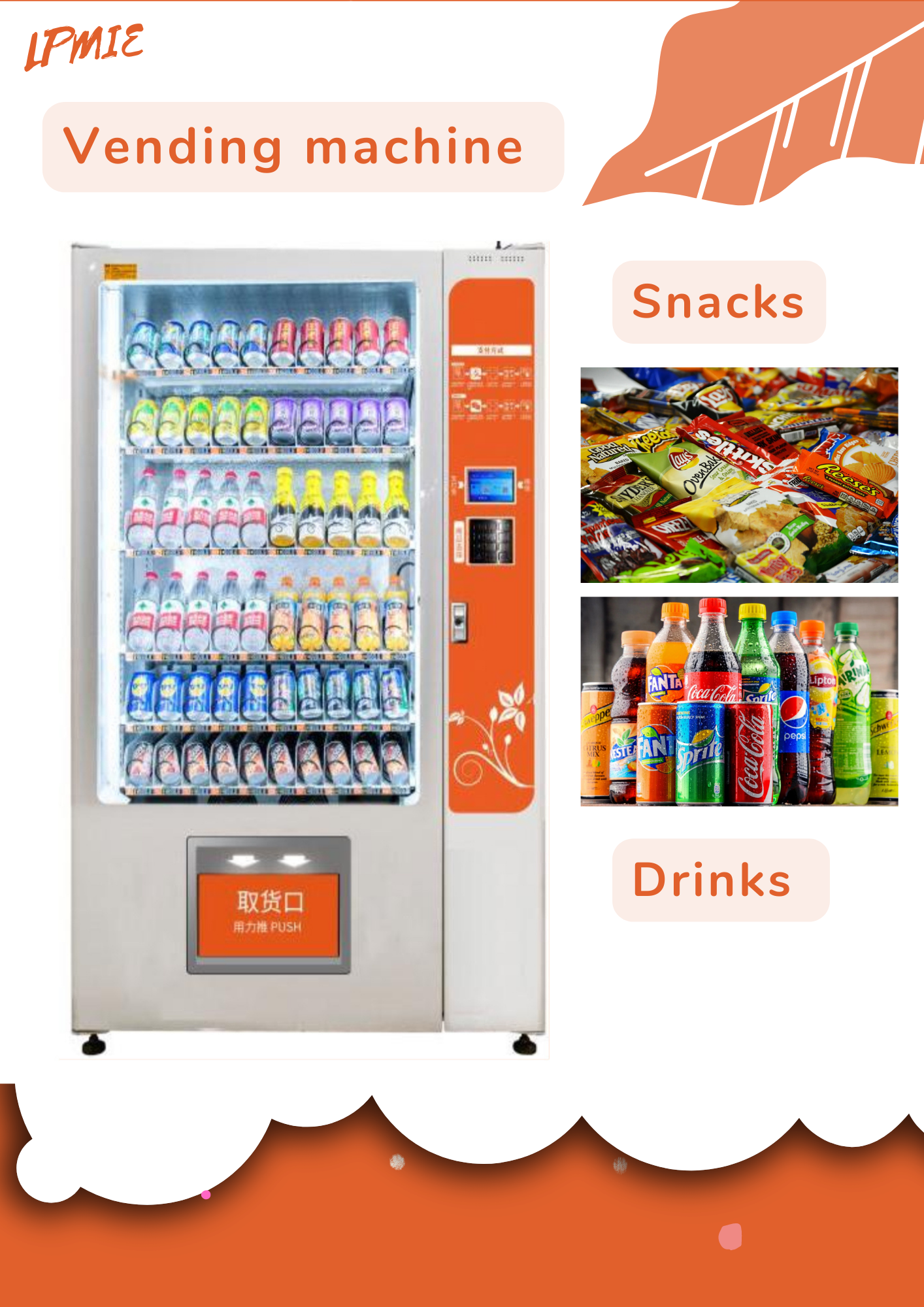 Hot Sale Snack Cold Drink  Bottle Water Vending Machine