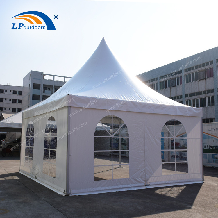 5x5m aluminum frame outdoor pagoda tent gazebo with wood flooring for wedding event