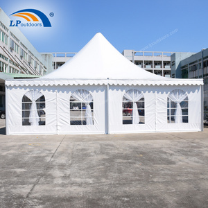 10x10m Luxury aluminum banquet pagoda pavilion single top tent for 100 people big wedding marquee