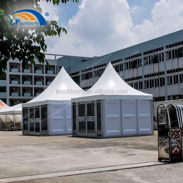 5x5m Outdoor marquee pagoda tent with glass wall and glass door for event promotion