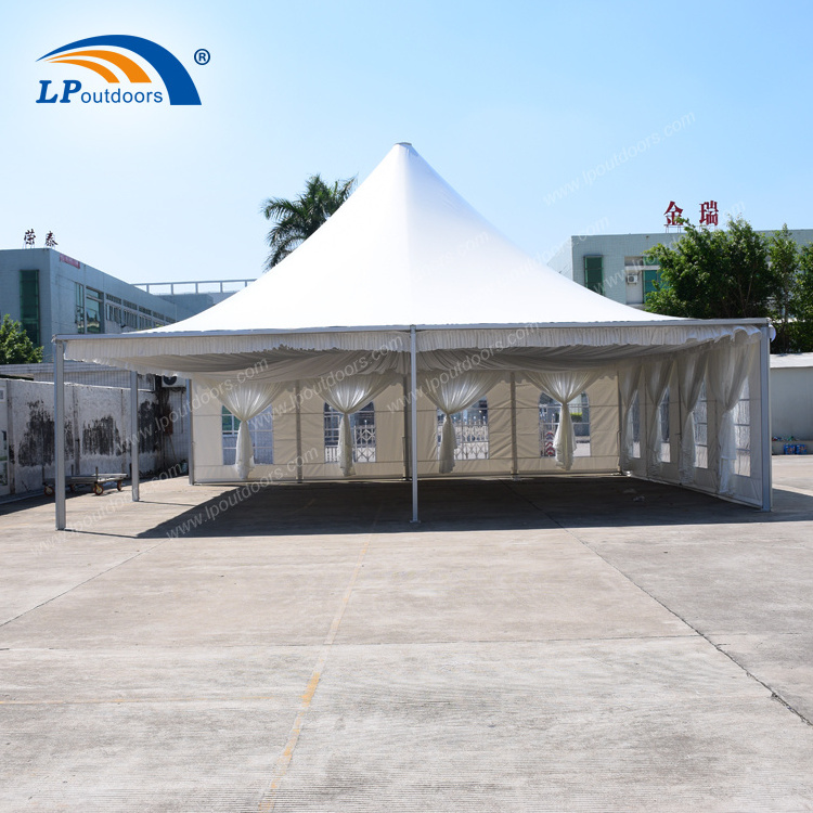 10x10m Luxury aluminum banquet pagoda pavilion single top tent for 100 people big wedding marquee