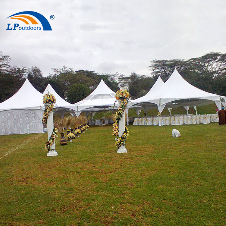 Dia 12m high peak aluminum frame hexagonal outdoor gazebo tent for wedding party event rental