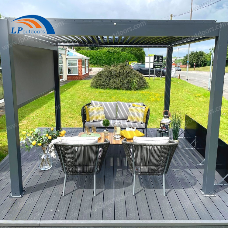 Luxury Arbours Garden Terrace Pergola Leisure Furniture Design Outdoor Restaurant Aluminum Outdoor Gazebo