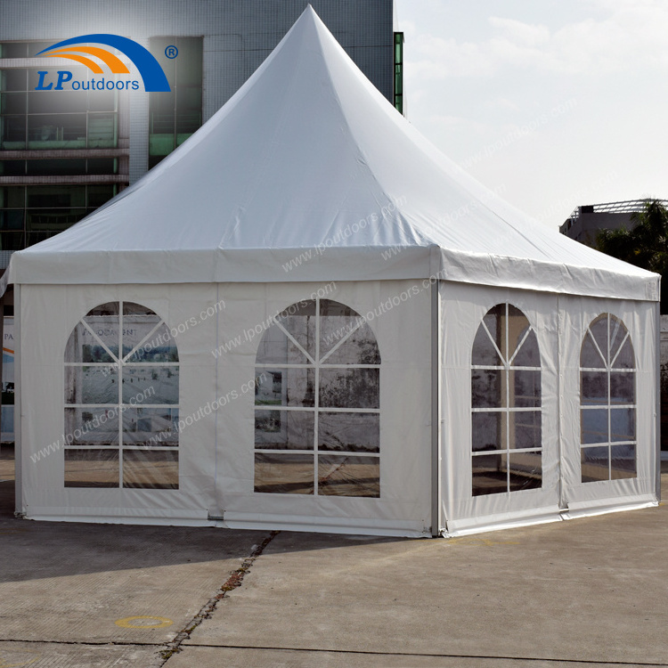 Dia 8m aluminum frame hexagonal pagoda tent gazebo for exhibition conference outdoor event