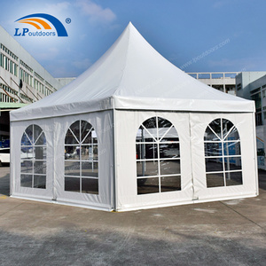 Dia 8m aluminum frame hexagonal pagoda tent gazebo for exhibition conference outdoor event