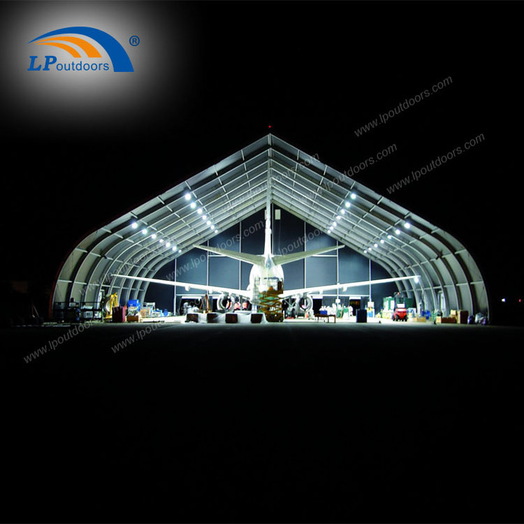 Guangzhou Large Aluminum Frame Temporary Workshop Tent Curved Aircraft Tent For Concert Event