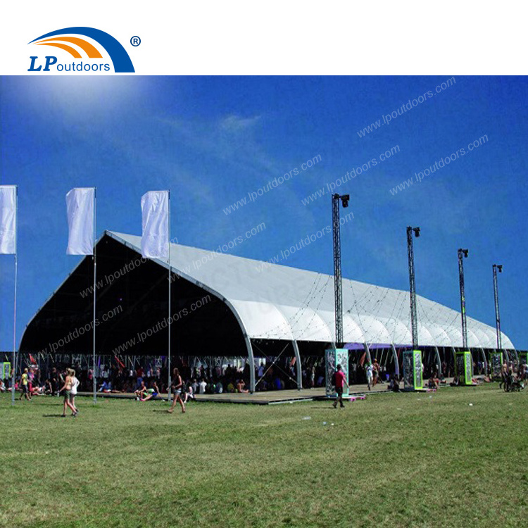 Guangzhou Large Aluminum Frame Temporary Workshop Tent Curved Aircraft Tent For Concert Event