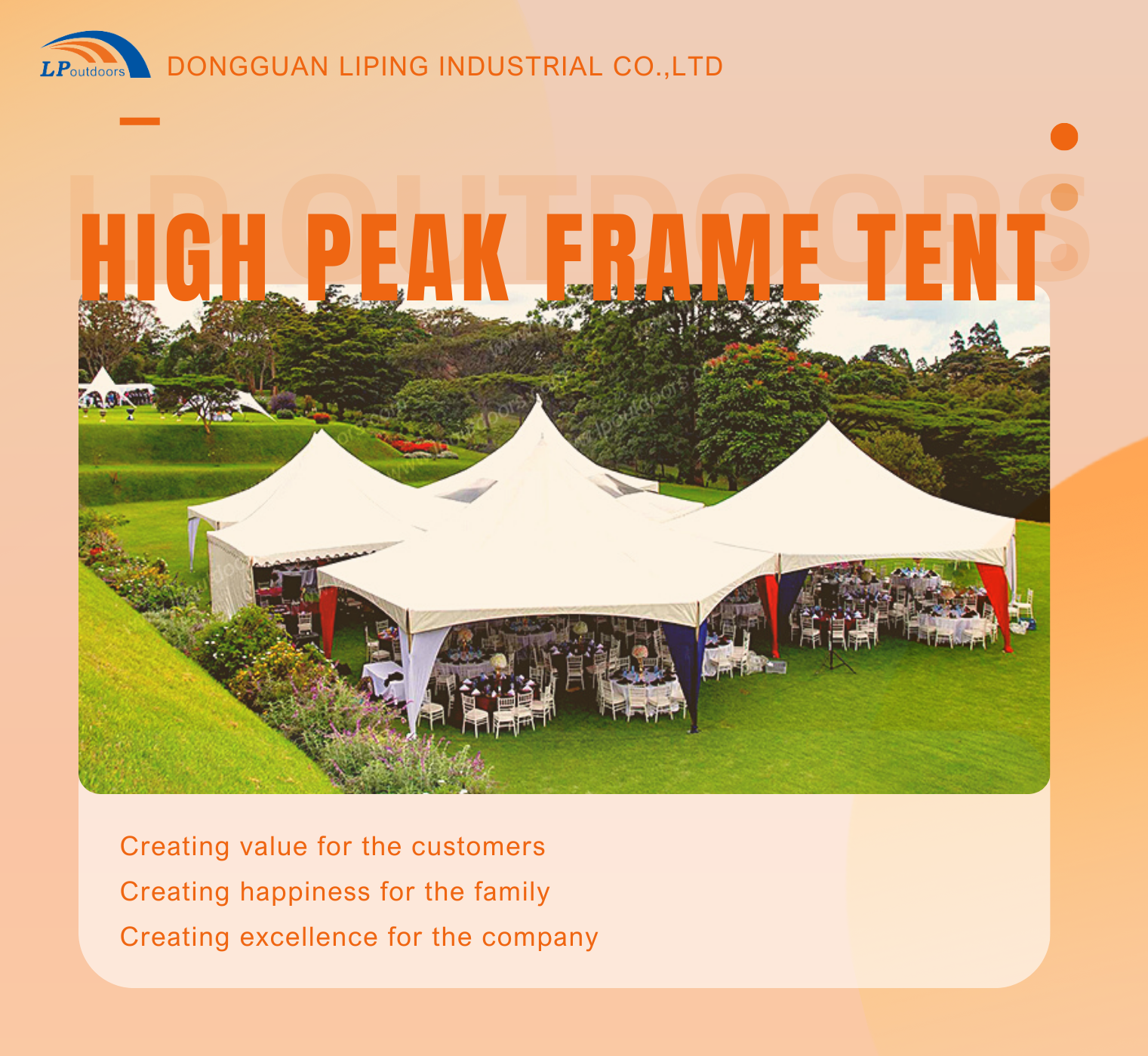 20x20' Outdoor white PVC business canopy tent 6x6 high peak marquee frame tent for sale