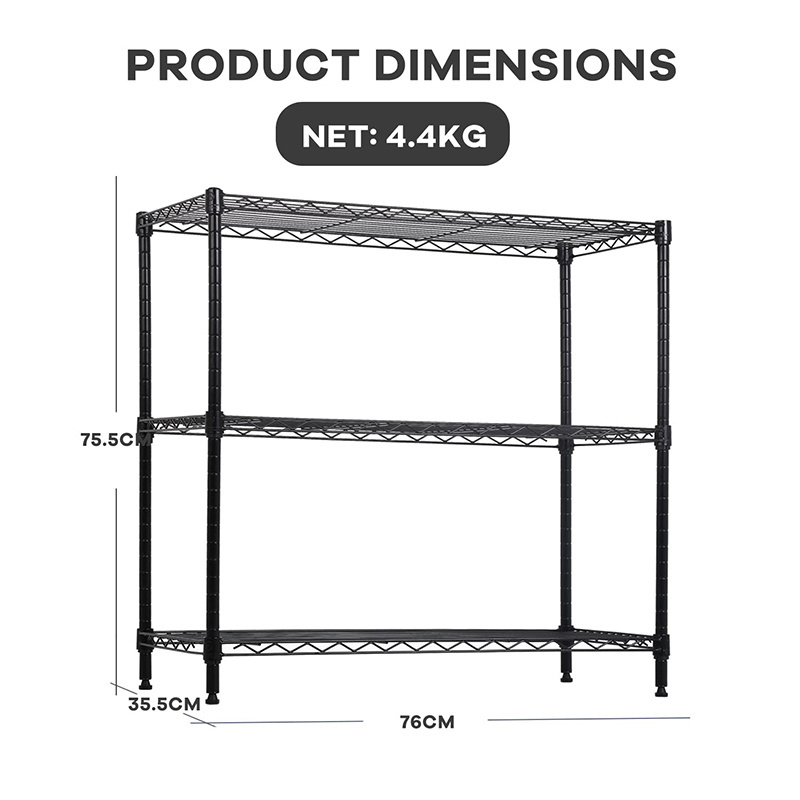 3-layers  Kitchen Metal Baker's Rack Microwave Oven Stand Practical Cookware Organizing Workstation Storage Floor Spice Rack