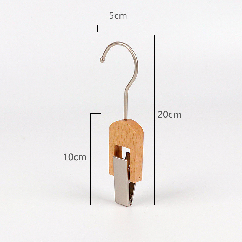 Solid wood acrylic single clip hanger clothing store for children's women's pants clip with scarf hat socks jacket rack