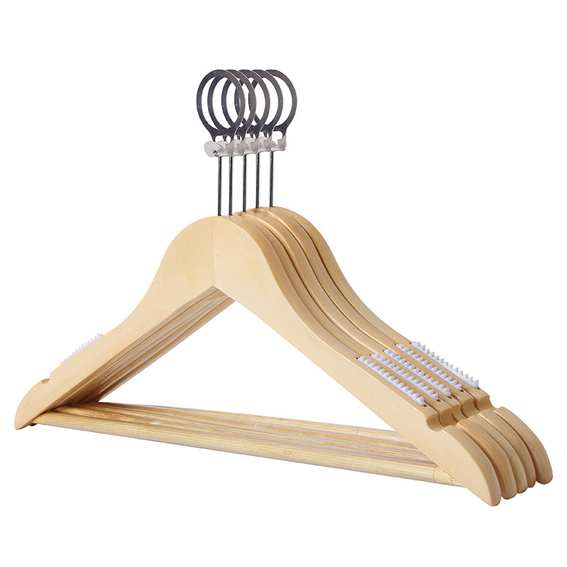 Wholesale luxury hotel coat hanger Hotel anti theft coat hanger with pole / clip