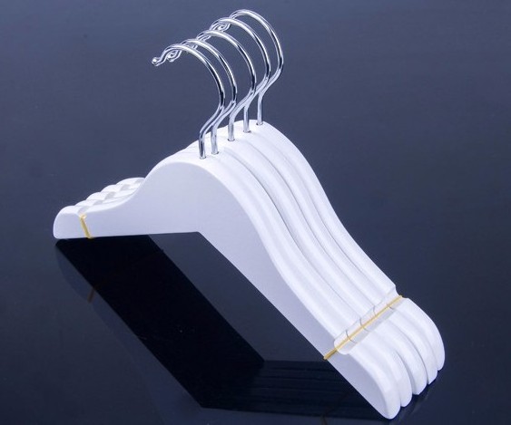 wholesale Classic White Maple Wood Luxury Women's Jacket/Top/Clothes Hanger