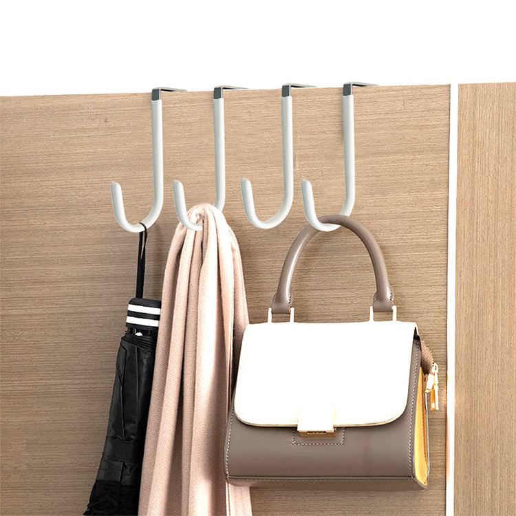 Home bedroom door clothing store metal nail-free double hook door back coat hook