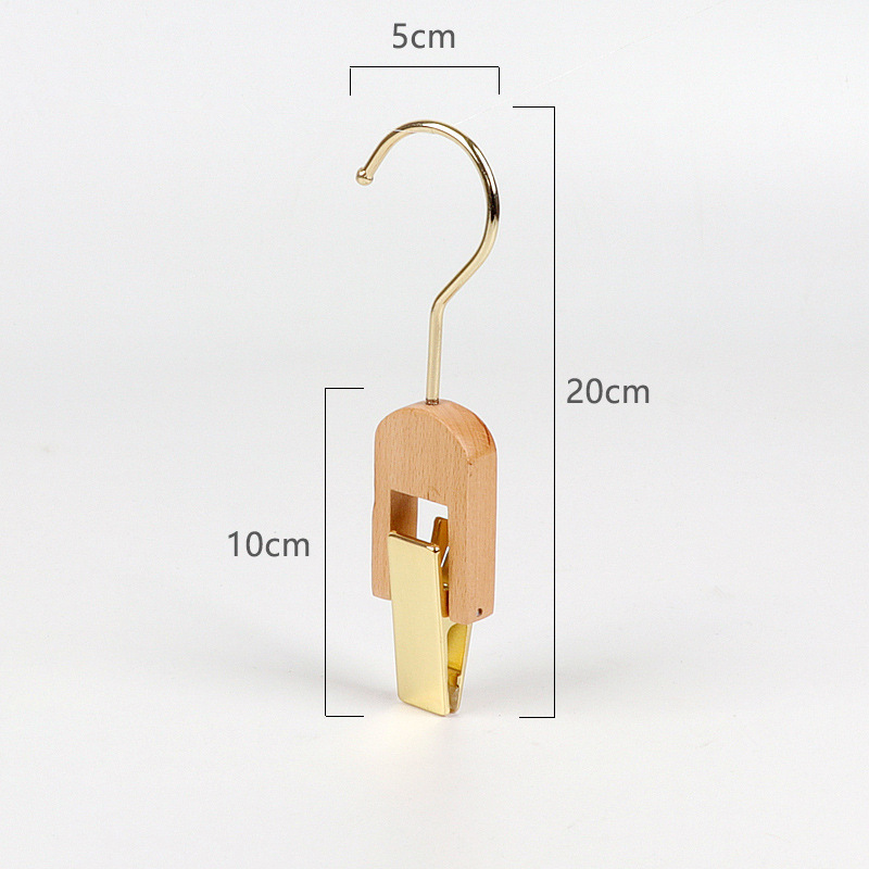 Solid wood acrylic single clip hanger clothing store for children's women's pants clip with scarf hat socks jacket rack