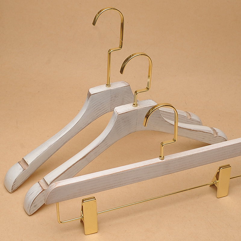 hot sell new design water wash white bride wedding wooden clothes hanger for coat / suit / pant