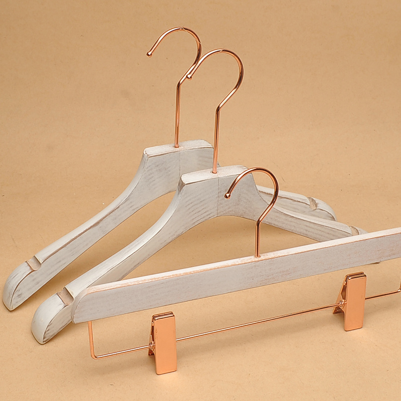 hot sell new design water wash white bride wedding wooden clothes hanger for coat / suit / pant